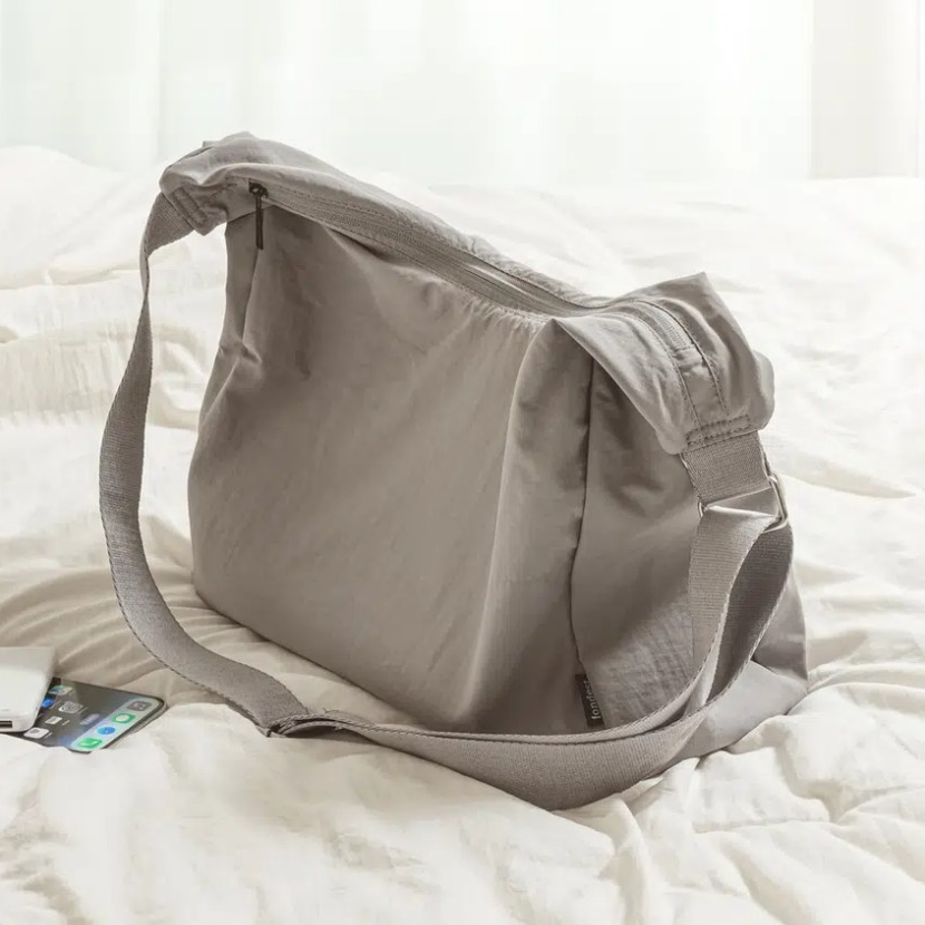 <매일매일 손이가는>사각 라운드 크로스백 /그레이 (Soft Square Round Crossbody Bag /Gray)