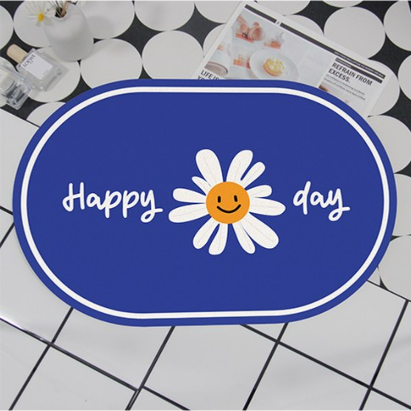 [비기팬시] 칼라풀데이지 빨아쓰는 규조토 발매트 (Colorful Daisy Washable Diatomite Bath Mat)