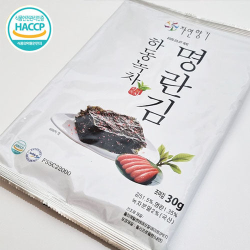 [자연향기](전장)하동 명란시즈닝 전장김 (Green Tea Pollack Roe Seasoned Laver)