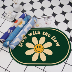 [비기팬시] 칼라풀데이지 빨아쓰는 규조토 발매트 (Colorful Daisy Washable Diatomite Bath Mat)