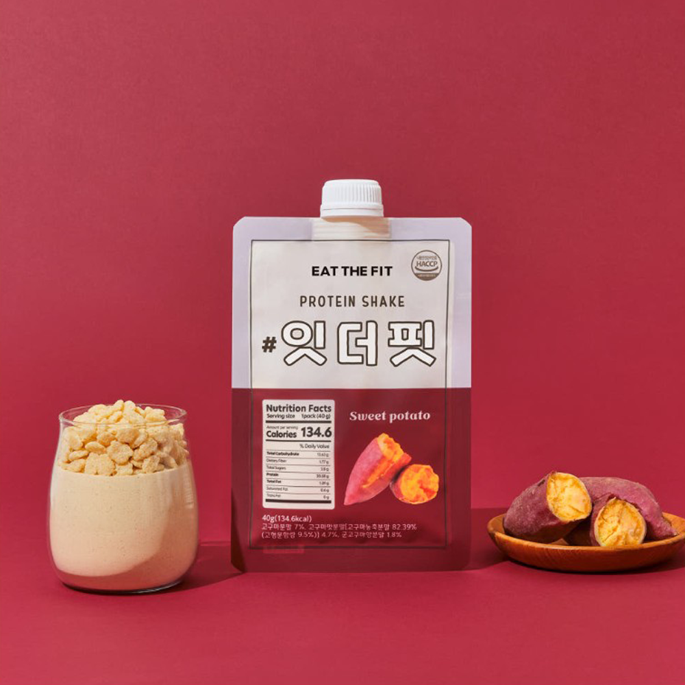 [잇더핏]단백질쉐이크 파우치형 (고구마맛, 미숫가루맛) 40g (Eat The Fit Protein Shake)